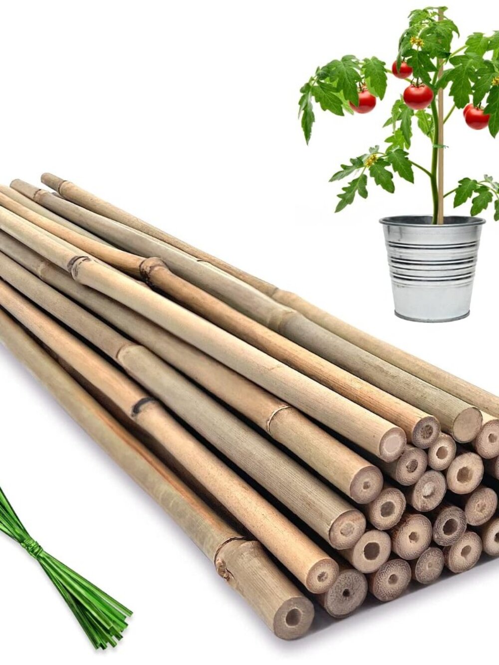 Plant Stakes,18IN Natural Garden Bamboo Sticks, 20Pcs Plant Support Stakes